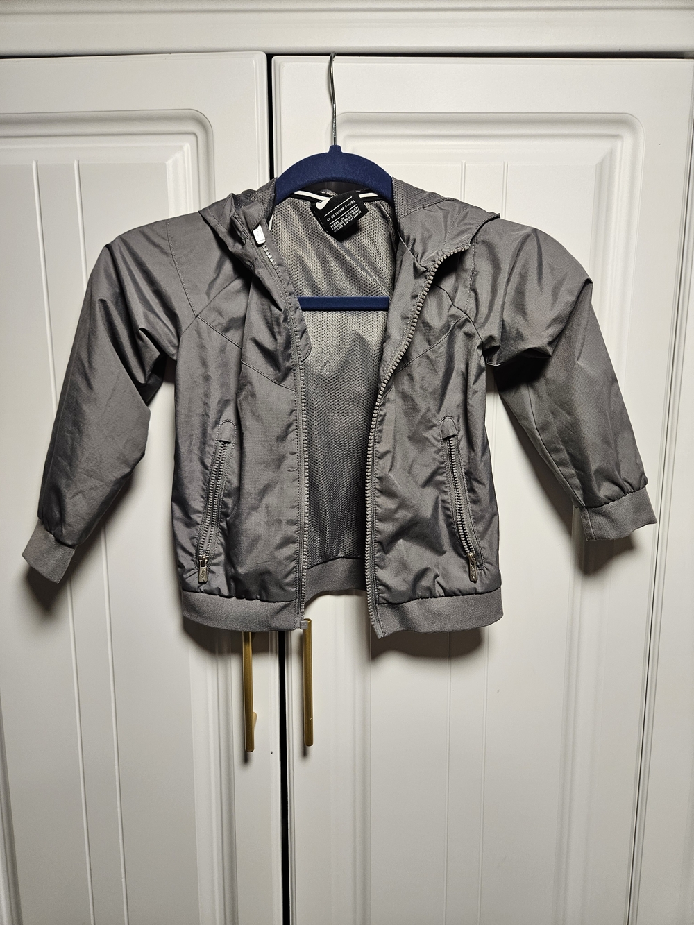 Nike Kids' Hooded Windbreaker Jacket - Gray